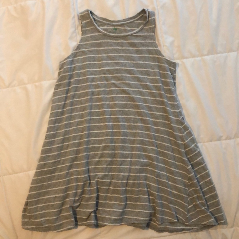 Grey and white striped dress